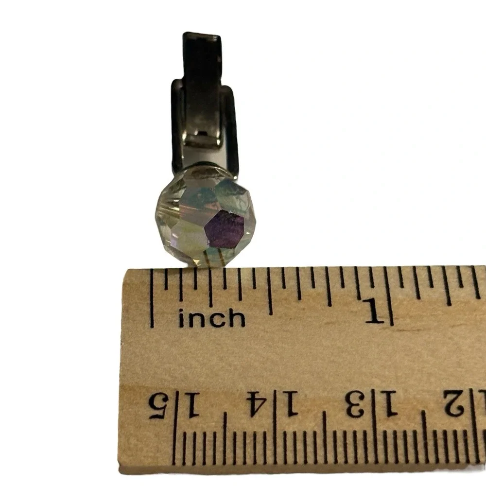 VTG Crystal Cufflinks‎ Faceted Aurora Borealis AB Coated Formal Wear Classic